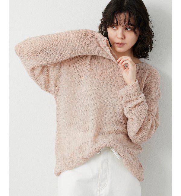 THE PAUSE「【THE PAUSE】メッシュプルオーバー」|ニット・セーター|ベージュ