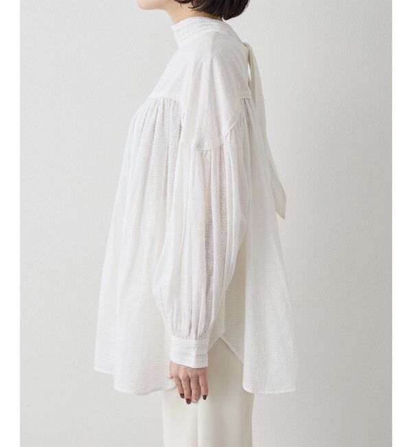  「コットンギャザー切替ブラウス」|シャツ・ブラウス|