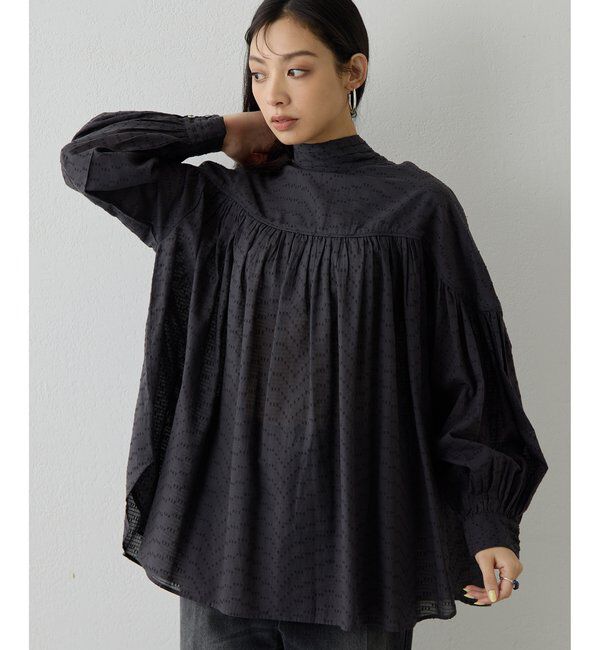  「コットンギャザー切替ブラウス」|シャツ・ブラウス|