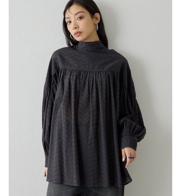  「コットンギャザー切替ブラウス」|シャツ・ブラウス|