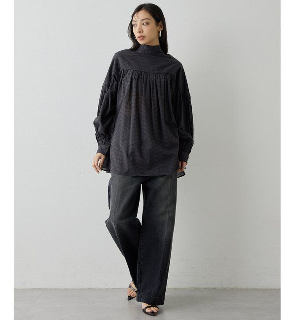  「コットンギャザー切替ブラウス」|シャツ・ブラウス|