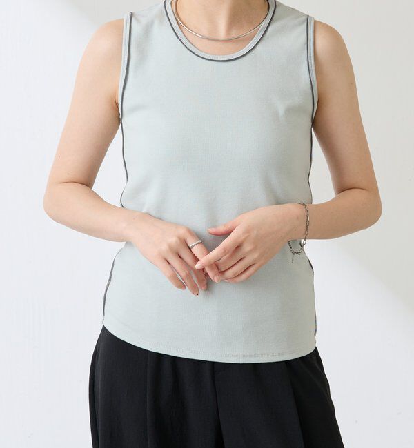  「シアーパイピングタンクトップ」|Tシャツ・カットソー|