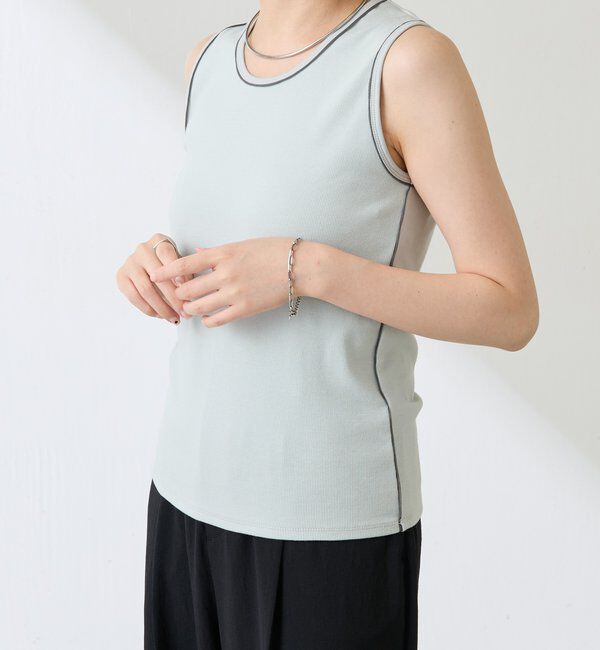  「シアーパイピングタンクトップ」|Tシャツ・カットソー|
