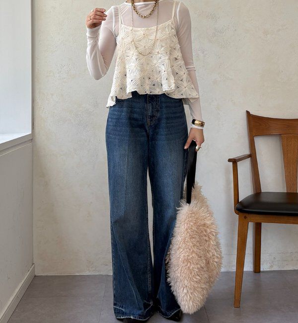  「【WEB限定】チュールフラワーキャミ」|シャツ・ブラウス|