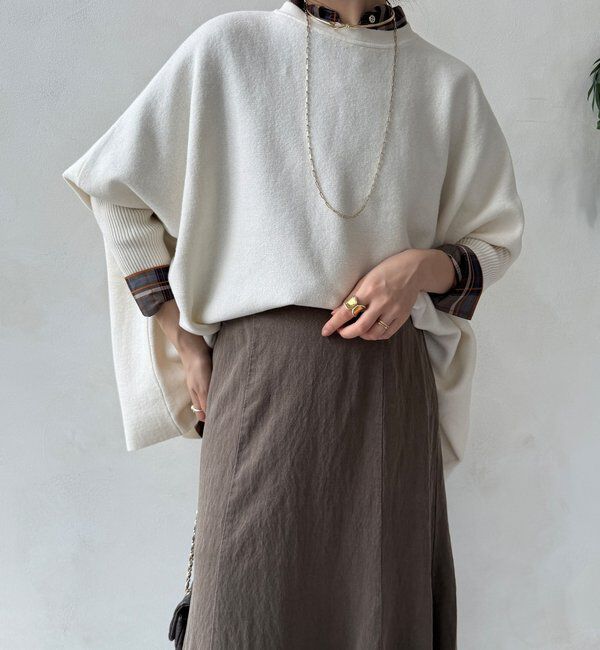  「【WEB限定】ポンチョニット」|ニット・セーター|オフホワイト