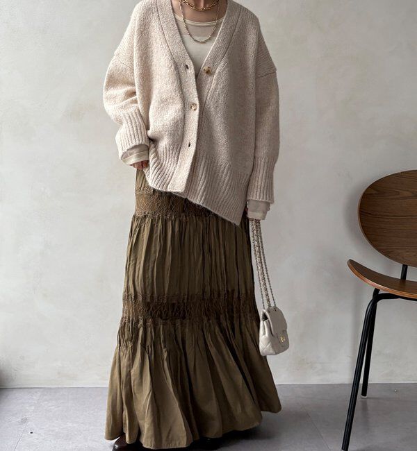  「【WEB限定】オーバーシルエットVニットカーディガン」|カーディガン|