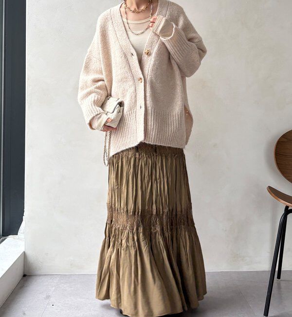  「【WEB限定】オーバーシルエットVニットカーディガン」|カーディガン|