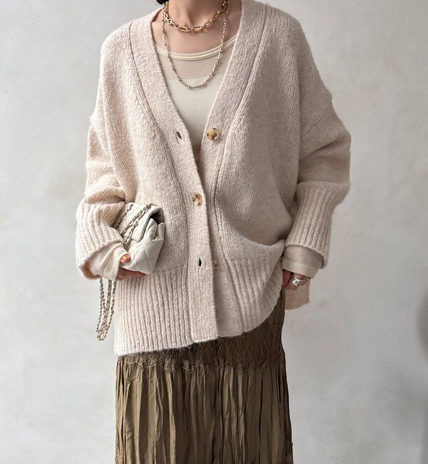  「【WEB限定】オーバーシルエットVニットカーディガン」|カーディガン|
