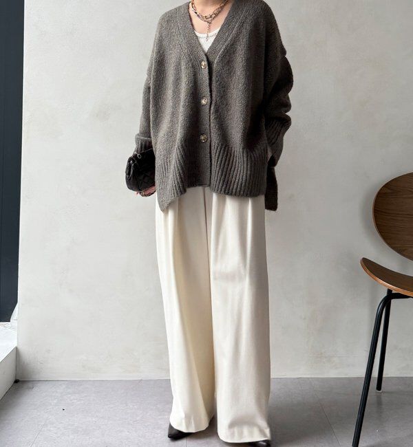  「【WEB限定】オーバーシルエットVニットカーディガン」|カーディガン|