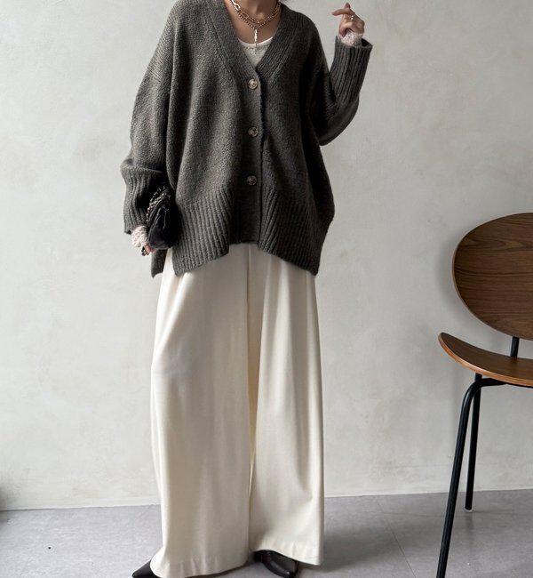  「【WEB限定】オーバーシルエットVニットカーディガン」|カーディガン|