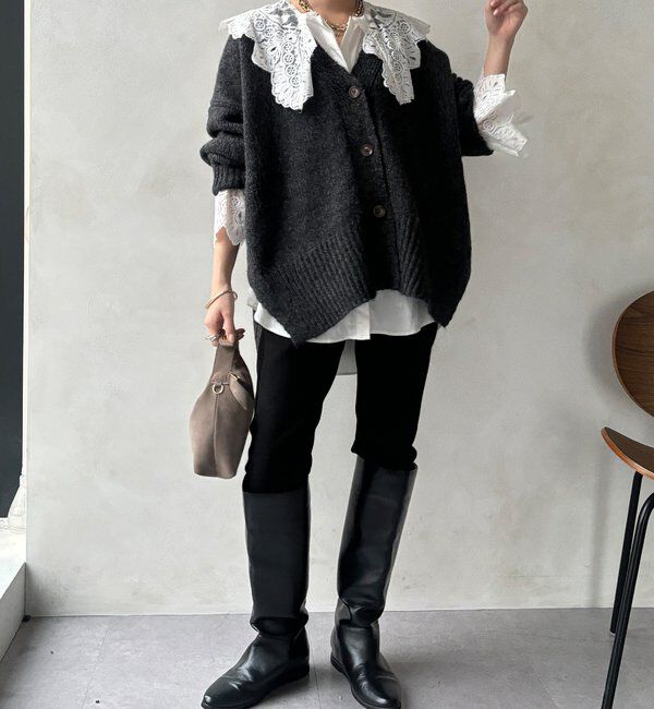  「【WEB限定】オーバーシルエットVニットカーディガン」|カーディガン|