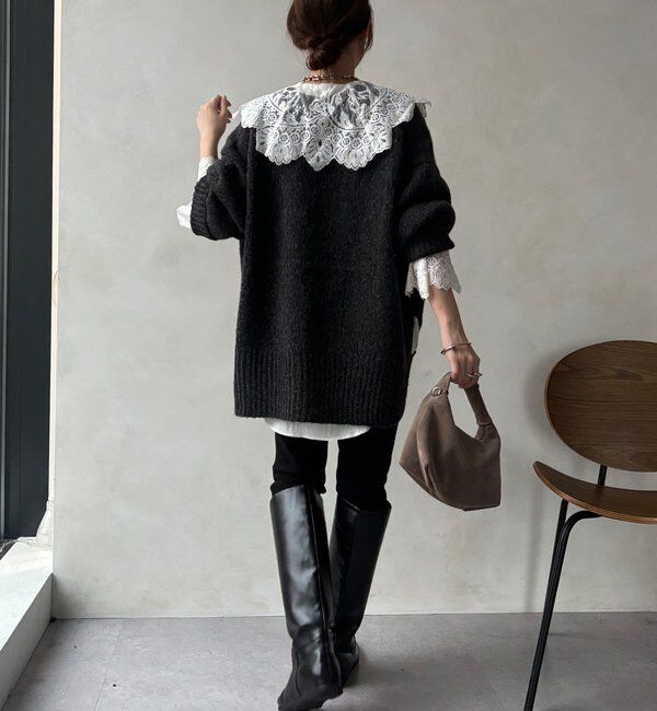  「【WEB限定】オーバーシルエットVニットカーディガン」|カーディガン|