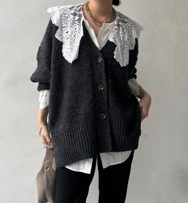  「【WEB限定】オーバーシルエットVニットカーディガン」|カーディガン|