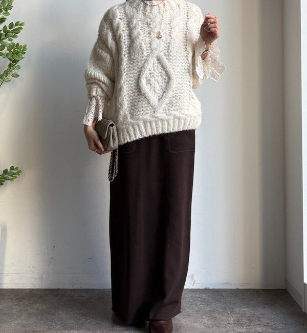  「【WEB限定】ローゲージケーブルニット」|ニット・セーター|