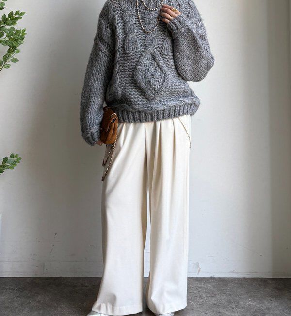  「【WEB限定】ローゲージケーブルニット」|ニット・セーター|