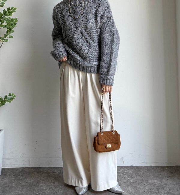  「【WEB限定】ローゲージケーブルニット」|ニット・セーター|