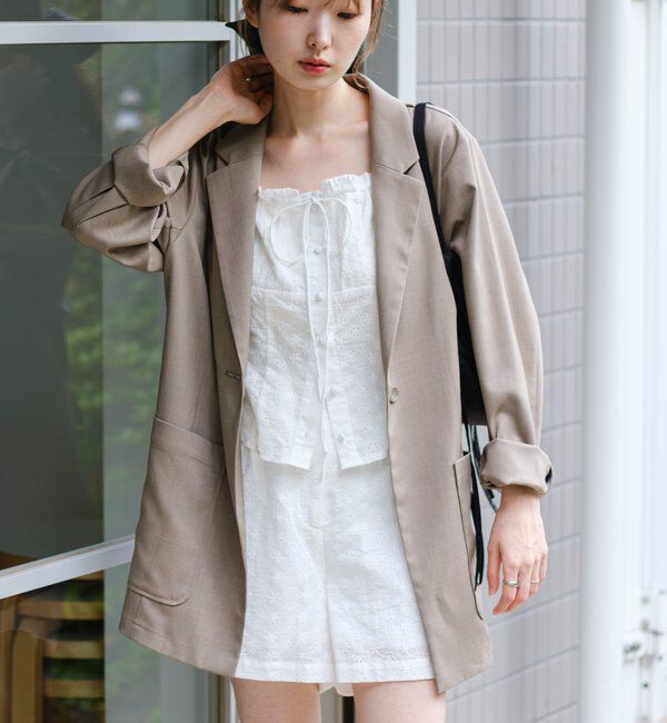  「【4色展開/裏地なし】バックスリットジャケット」|その他|