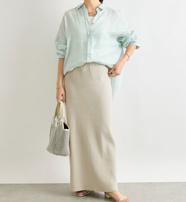  「【美シルエット】コットンリブニットスカート」|スカート|