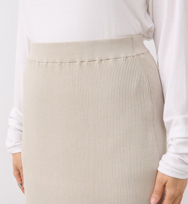  「【美シルエット】コットンリブニットスカート」|スカート|