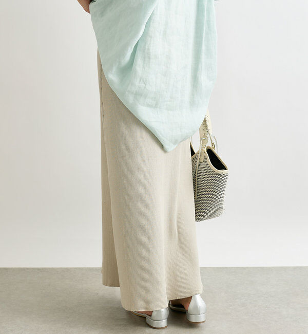  「【美シルエット】コットンリブニットスカート」|スカート|
