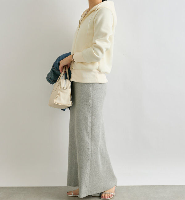  「【美シルエット】コットンリブニットスカート」|スカート|