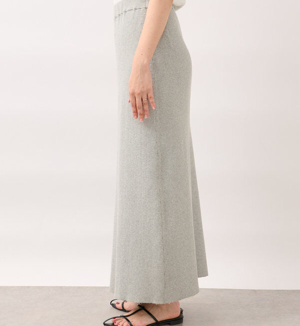  「【美シルエット】コットンリブニットスカート」|スカート|