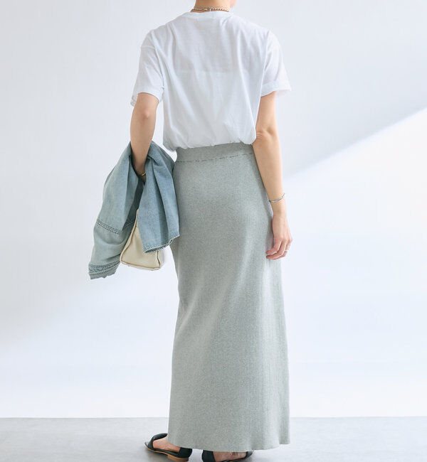  「【美シルエット】コットンリブニットスカート」|スカート|