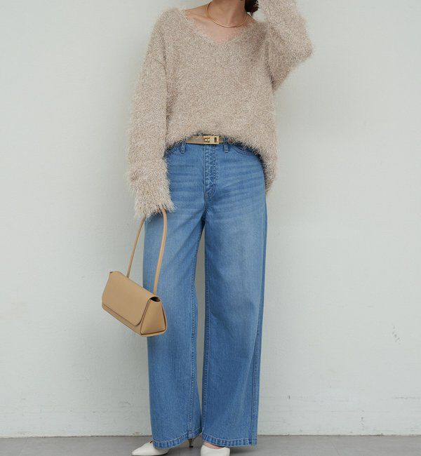  「【2way】【品良く着映える】フェザーヤーンニットプルオーバー」|ニット・セーター|