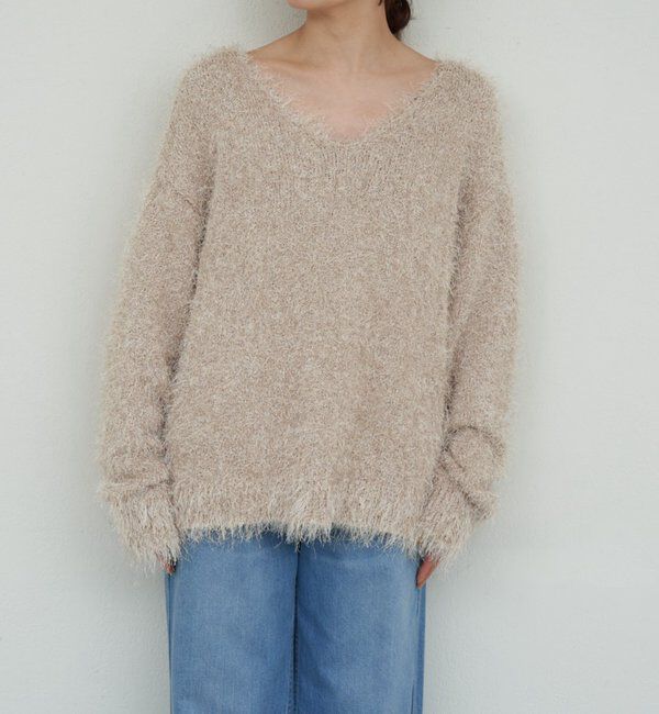  「【2way】【品良く着映える】フェザーヤーンニットプルオーバー」|ニット・セーター|