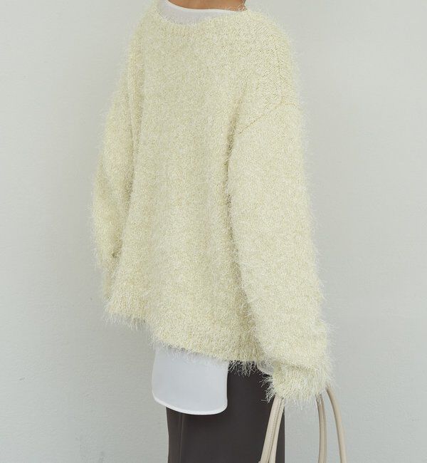  「【2way】【品良く着映える】フェザーヤーンニットプルオーバー」|ニット・セーター|
