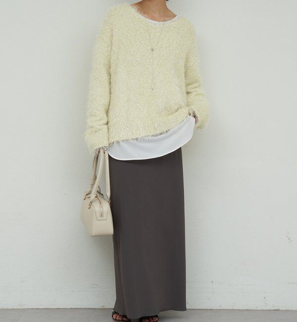 「【2way】【品良く着映える】フェザーヤーンニットプルオーバー」|ニット・セーター|
