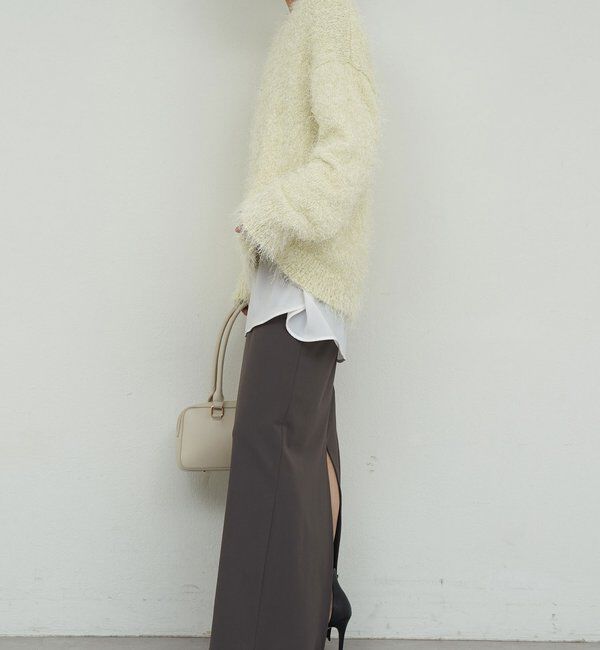  「【2way】【品良く着映える】フェザーヤーンニットプルオーバー」|ニット・セーター|