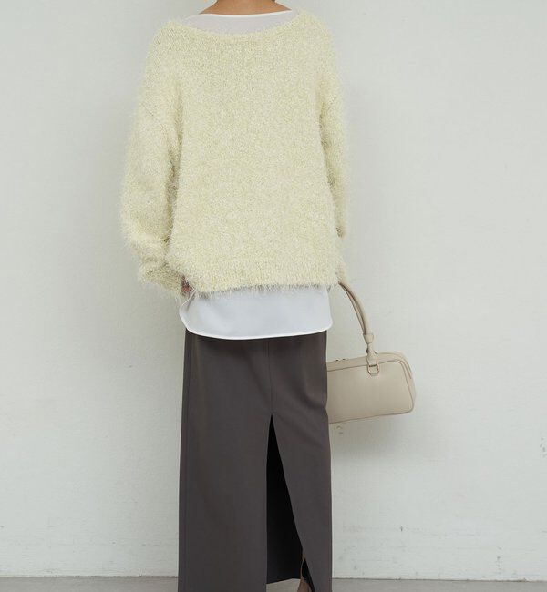  「【2way】【品良く着映える】フェザーヤーンニットプルオーバー」|ニット・セーター|