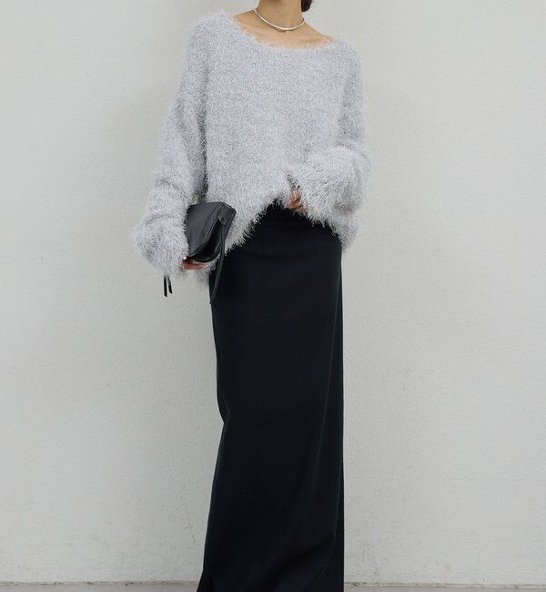  「【2way】【品良く着映える】フェザーヤーンニットプルオーバー」|ニット・セーター|