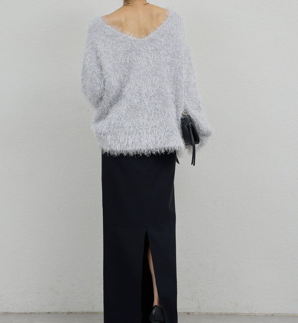  「【2way】【品良く着映える】フェザーヤーンニットプルオーバー」|ニット・セーター|