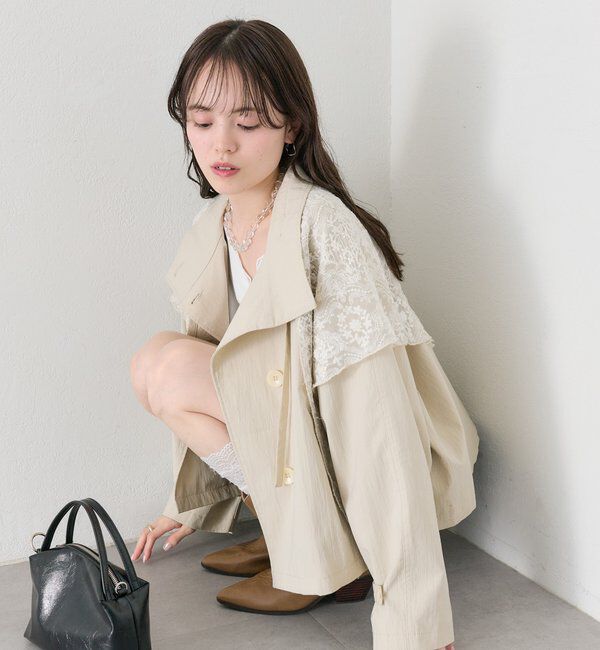  「スタンドカラーショートトレンチ」|トレンチコート|