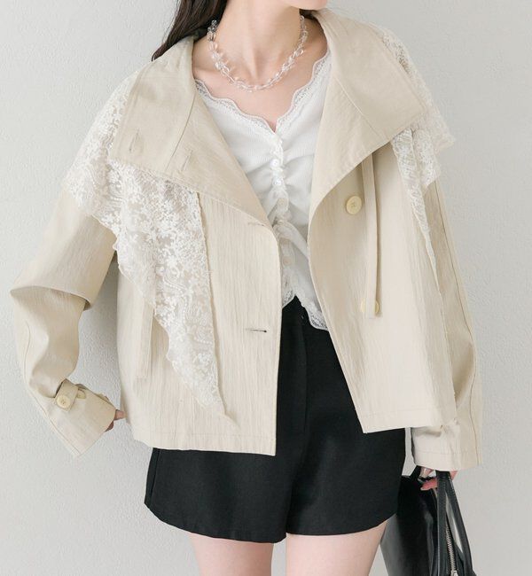  「スタンドカラーショートトレンチ」|トレンチコート|