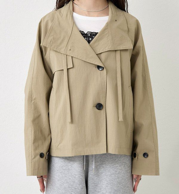  「スタンドカラーショートトレンチ」|トレンチコート|