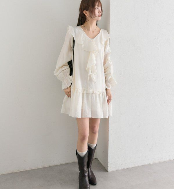  「ラッフルティアードミニワンピース」|ワンピース|