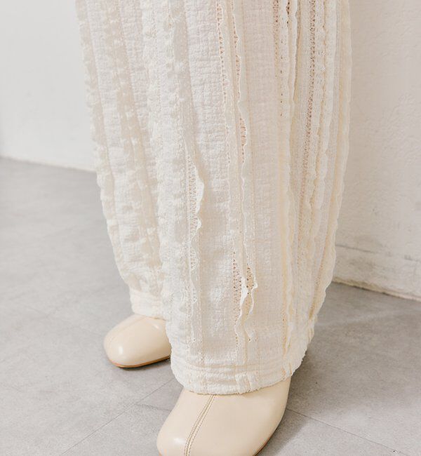  「カットレースフレアパンツ」|チノ|