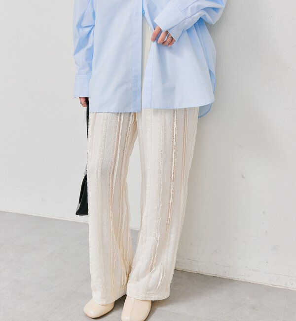  「カットレースフレアパンツ」|チノ|