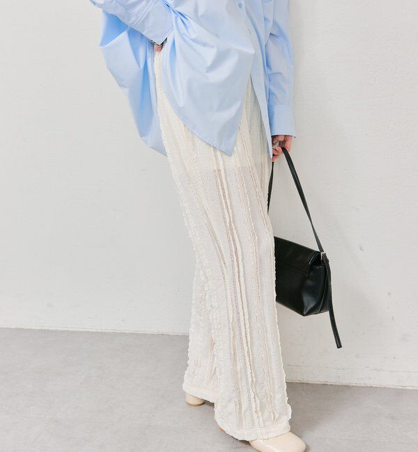  「カットレースフレアパンツ」|チノ|