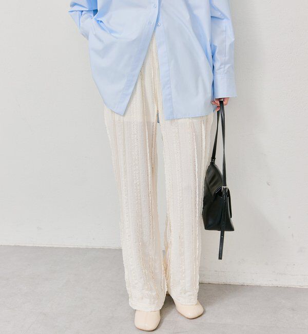  「カットレースフレアパンツ」|チノ|