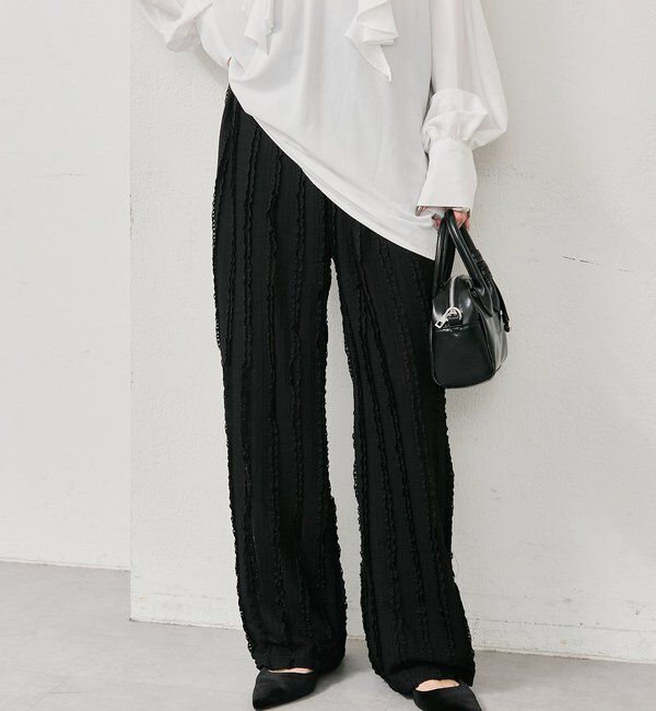  「カットレースフレアパンツ」|チノ|