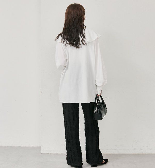  「カットレースフレアパンツ」|チノ|