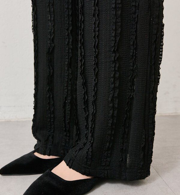  「カットレースフレアパンツ」|チノ|