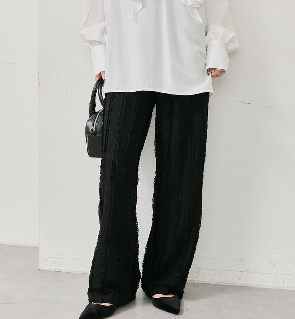  「カットレースフレアパンツ」|チノ|