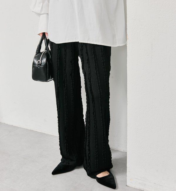  「カットレースフレアパンツ」|チノ|