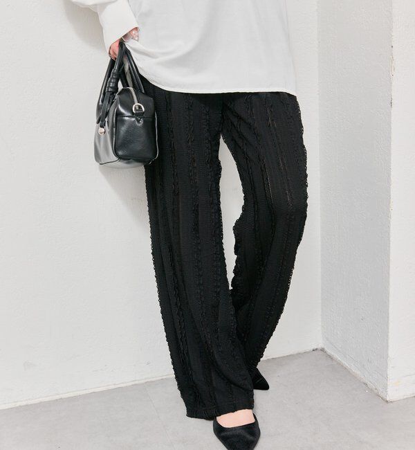 「カットレースフレアパンツ」|チノ|