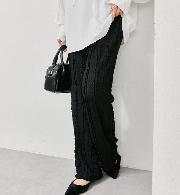  「カットレースフレアパンツ」|チノ|